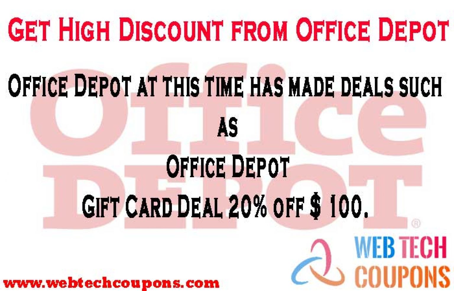 Office Depot Gift Card 20 Off Coupons, Deals Now