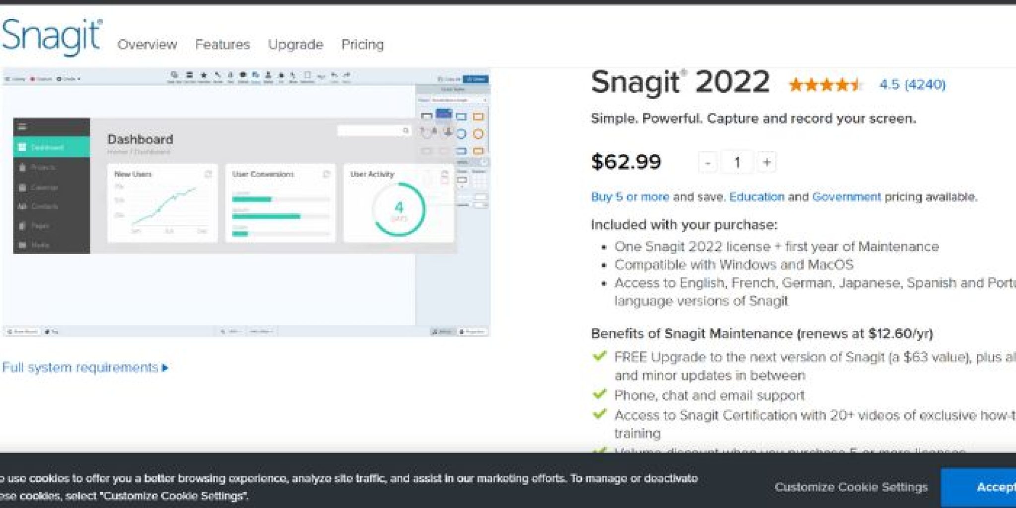 Snagit Educations Vs Snagit Comparison 2024 Features & Prices